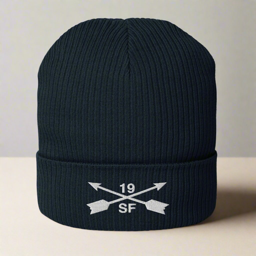 19th special forces group ribbed beanie with embroidered design