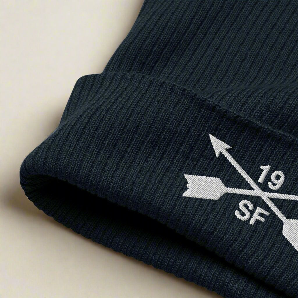 19th special forces group ribbed beanie with embroidered design