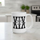15oz white mug with 19th special forces insignia and roman numeral design