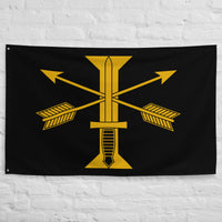 Black flag with 1st special forces group insignia and roman numeral design