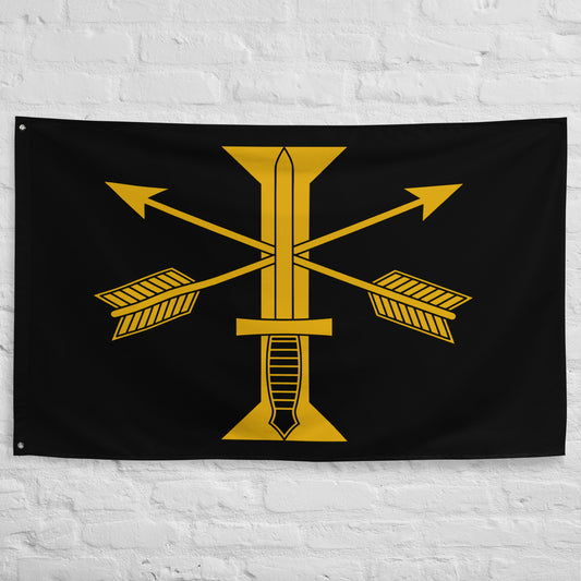 Black flag with 1st special forces group insignia and roman numeral design