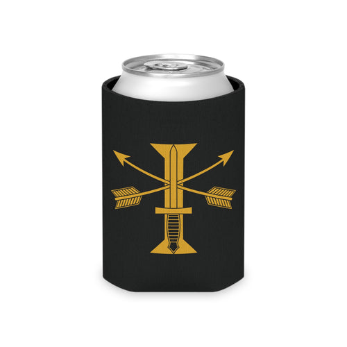 Black can cooler with 1st special forces roman numeral design