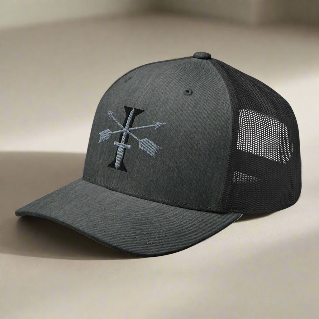 Dark gray cap with with 1st special forces insignia and roman numeral design