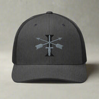 Dark gray cap with with 1st special forces insignia and roman numeral design