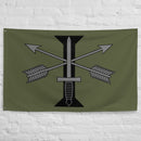Military green flag with 1st special forces group insignia and roman numeral design