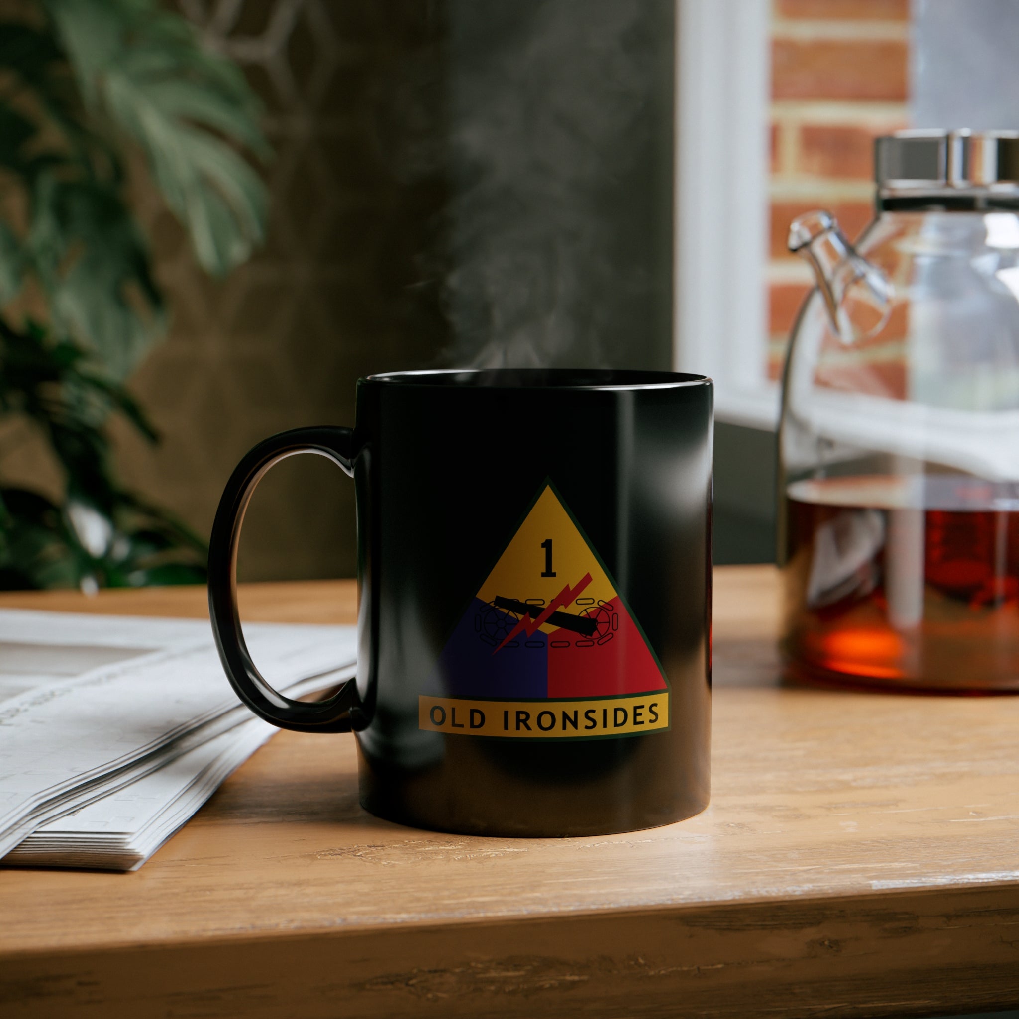 1st Armored Division 11oz Black Coffee Mug