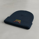 Ribbed knit beanie with 1st ranger battalion scroll and ranger school tab