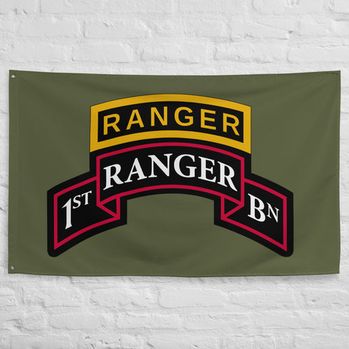 1st ranger battalion scroll and ranger tab flag