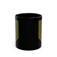 1st infantry division insignia on a black coffee mug.