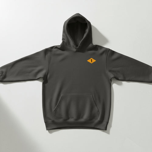 vintage black pullover hoodie with US army rangers ww2 diamond on the left chest