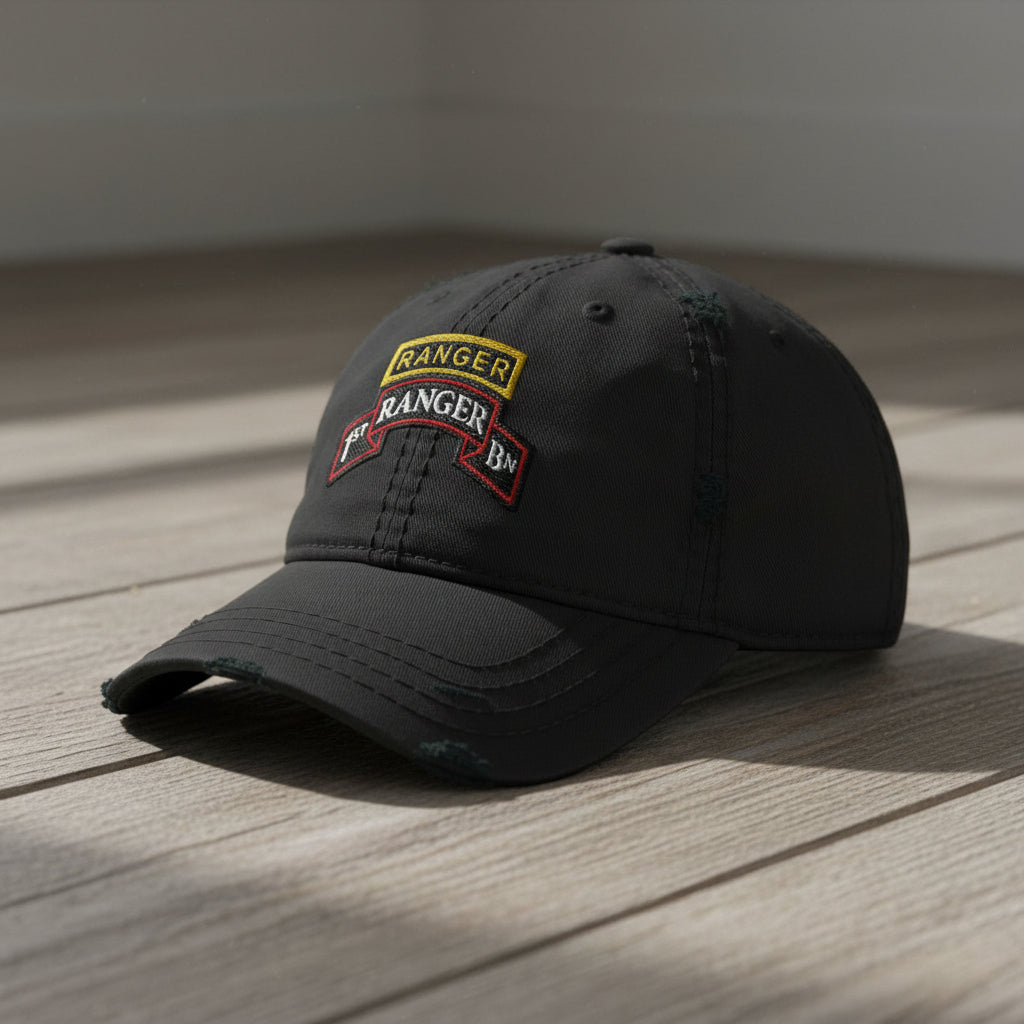 1st Ranger Battalion Scroll Distressed Dad Hat