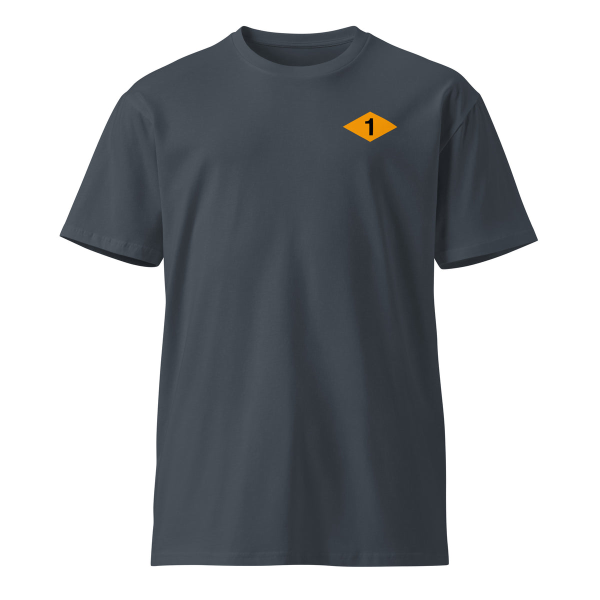 blue t-shirt with 1st ranger battalion diamond