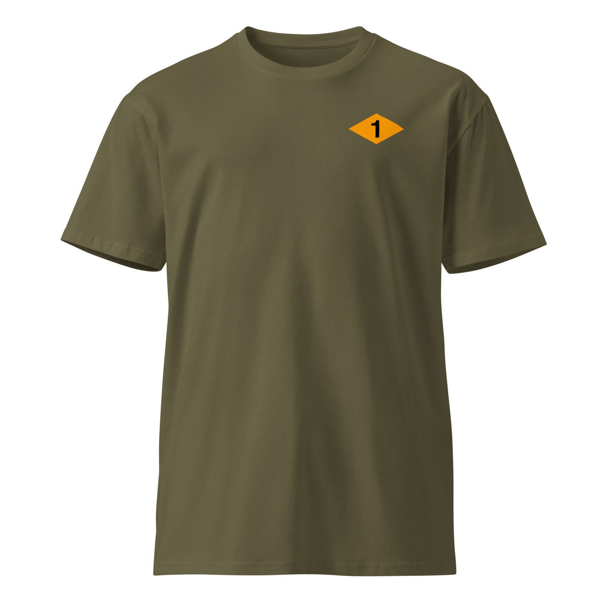 green t-shirt with 1st ranger battalion diamond