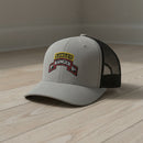 1st ranger battalion scroll and ranger tab on a snapback trucker hat