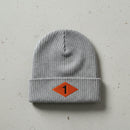 Ribbed knit beanie with 1st ranger battalion world war 2 diamond