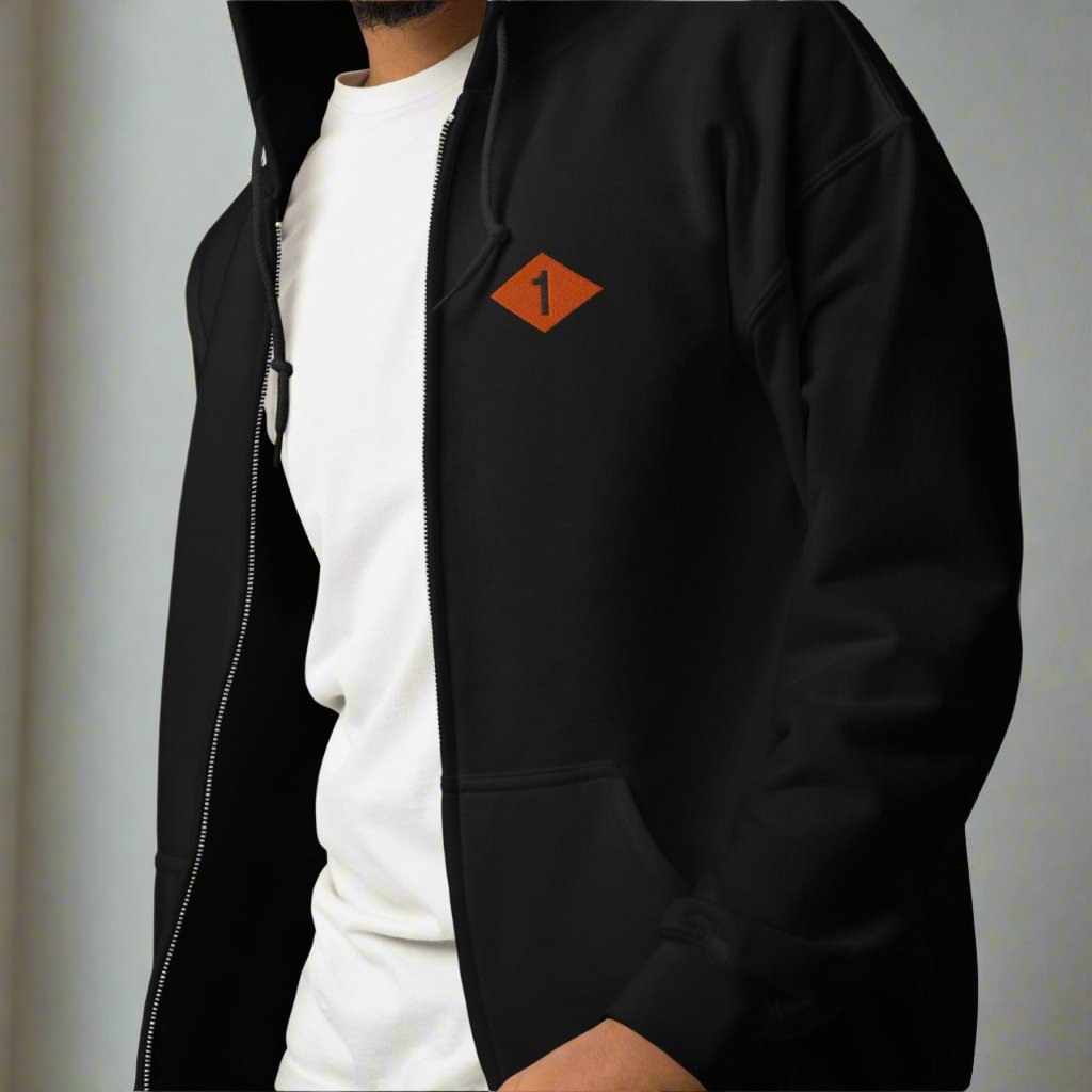 WW2 Ranger Diamond 1st Battalion Full Zip Hoodie