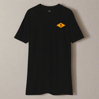 Black t-shirt with world war 2 1st battalion ranger diamond on left chest