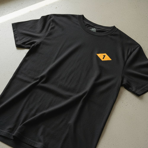 Black t-shirt with world war 2 1st battalion ranger diamond on left chest