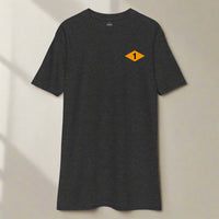 Charcoal t-shirt with world war 2 1st battalion ranger diamond on left chest