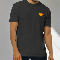 Charcoal t-shirt with world war 2 1st battalion ranger diamond on left chest