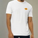 White t-shirt with world war 2 1st battalion ranger diamond on left chest