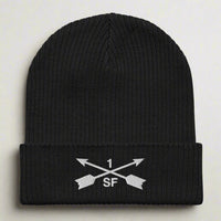 1st special forces group ribbed beanie with embroidered design