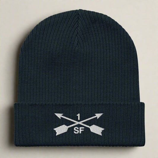 1st special forces group ribbed beanie with embroidered design