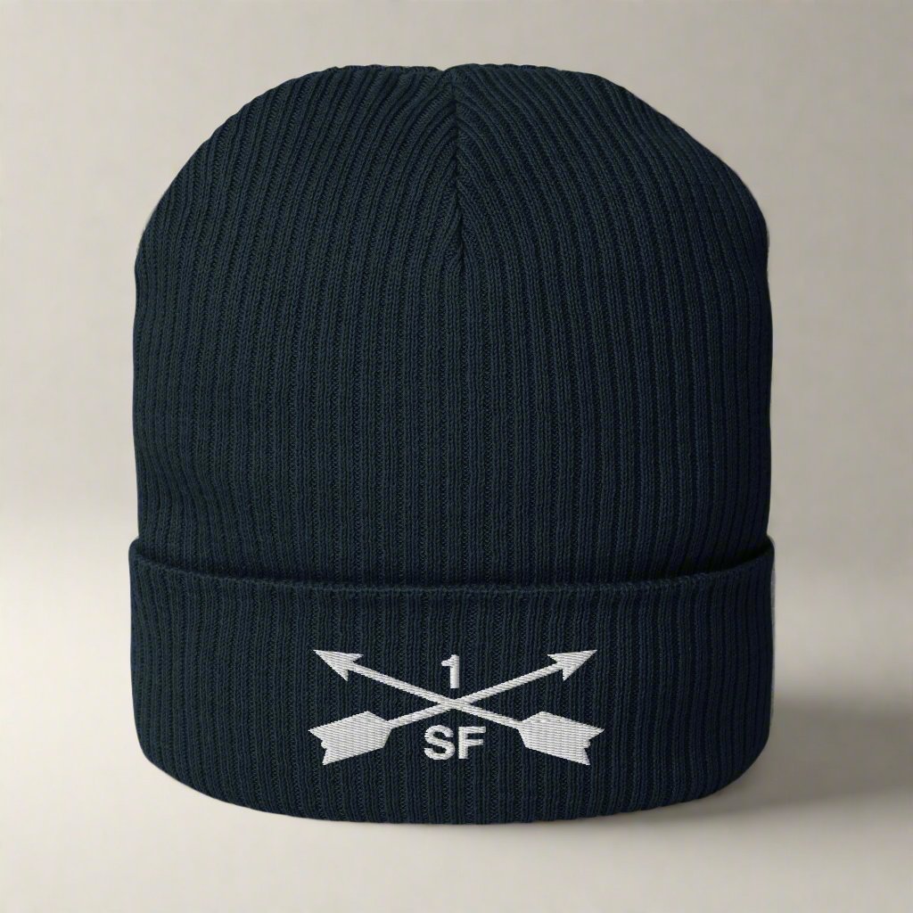 1st special forces group ribbed beanie with embroidered design