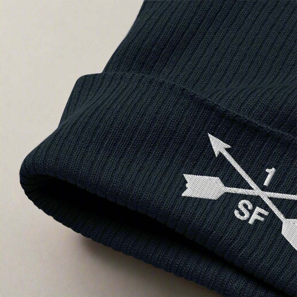 1st special forces group ribbed beanie with embroidered design