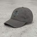 Distressed dad hat with 1st special forces group roman numeral design