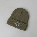 Ribbed knit beanie with 1st special forces group roman numeral design