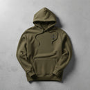 military green hoodie with 1st special forces group insignia on the left chest. 