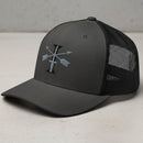 snapback trucker hat with embroidered 1st special forces group insignia and roman numeral design