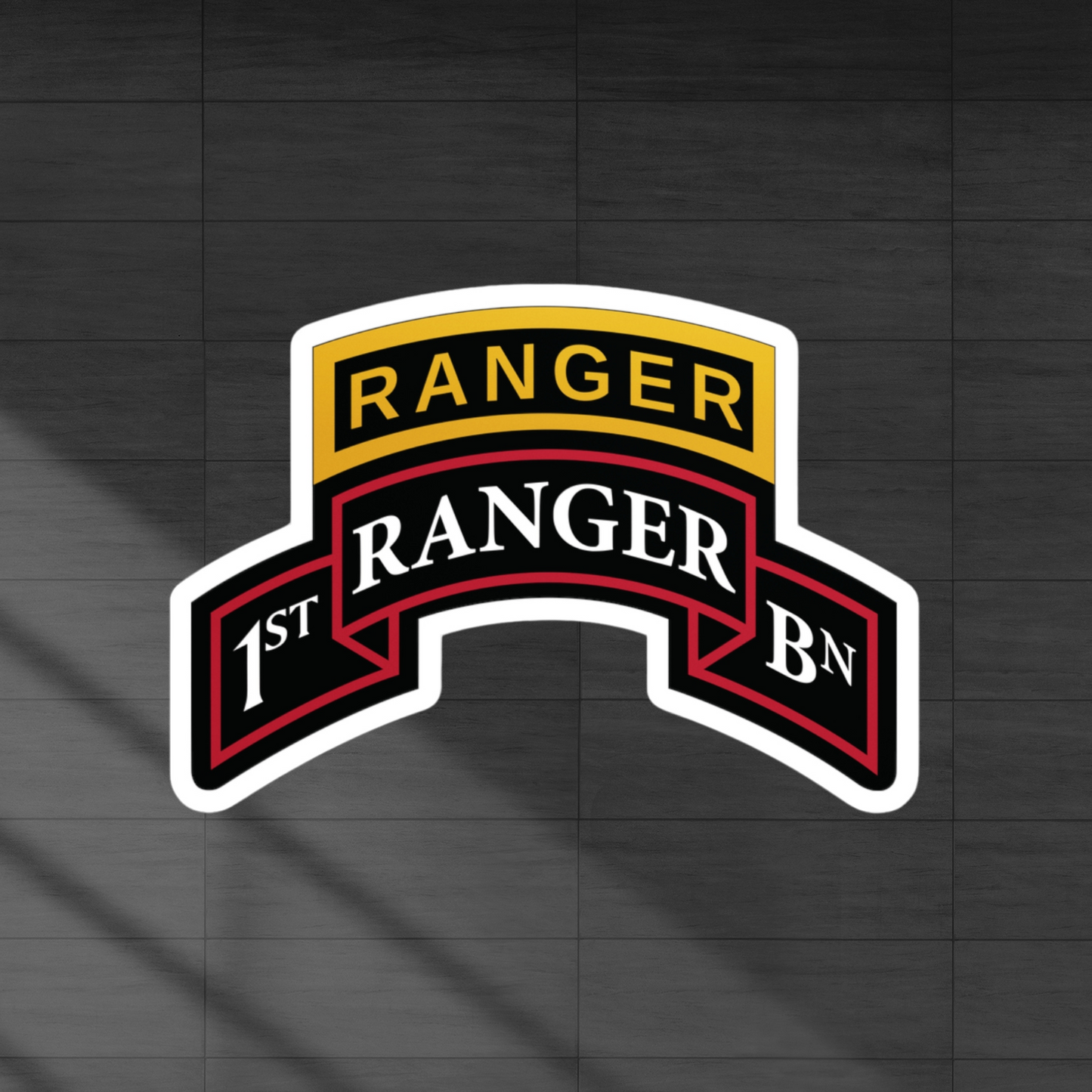 1st ranger battalion scroll and tab vinyl decal sticker