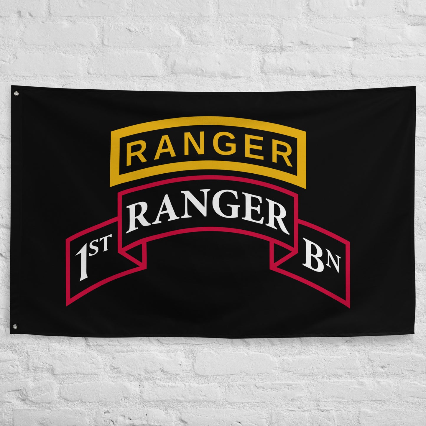 1st ranger battalion scroll and ranger tab flag