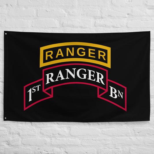 1st ranger battalion scroll and ranger tab flag