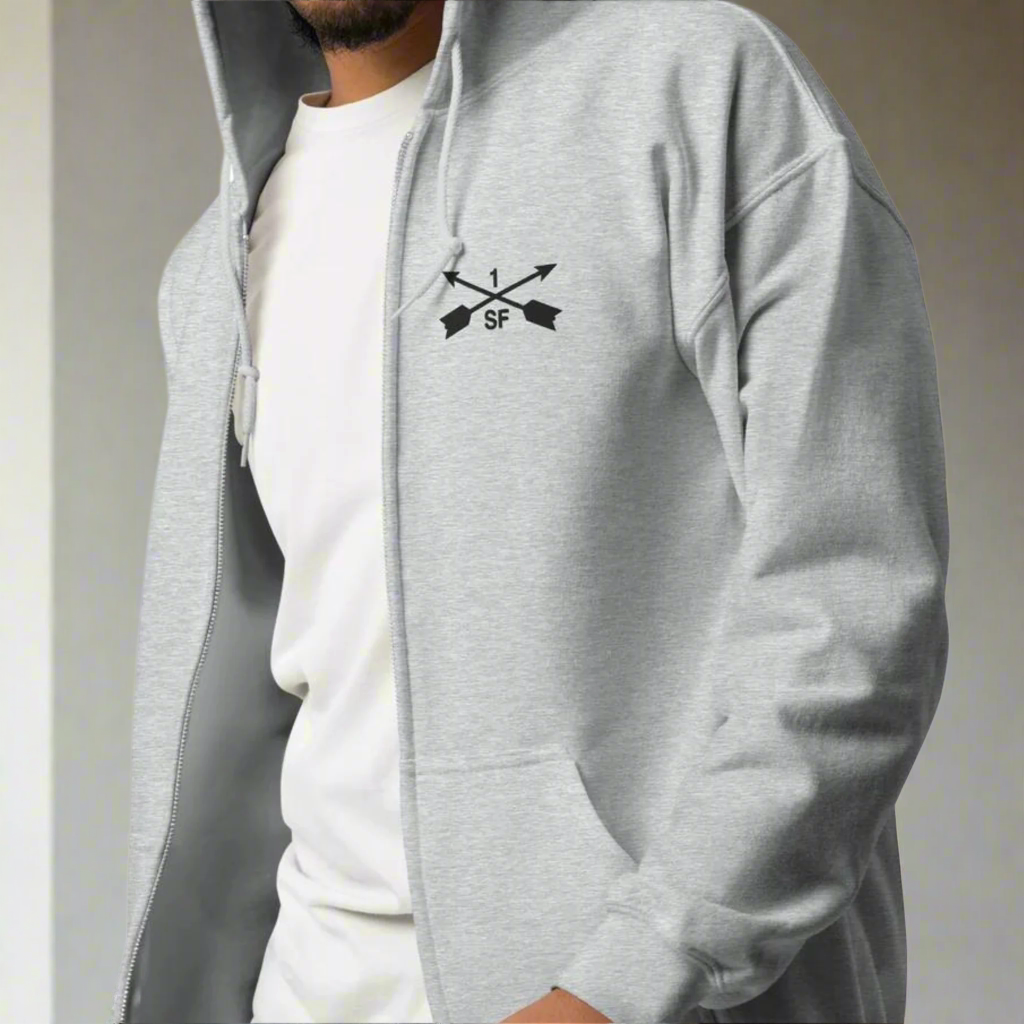 1st Special Forces Group Embroidered Full Zip Hoodie