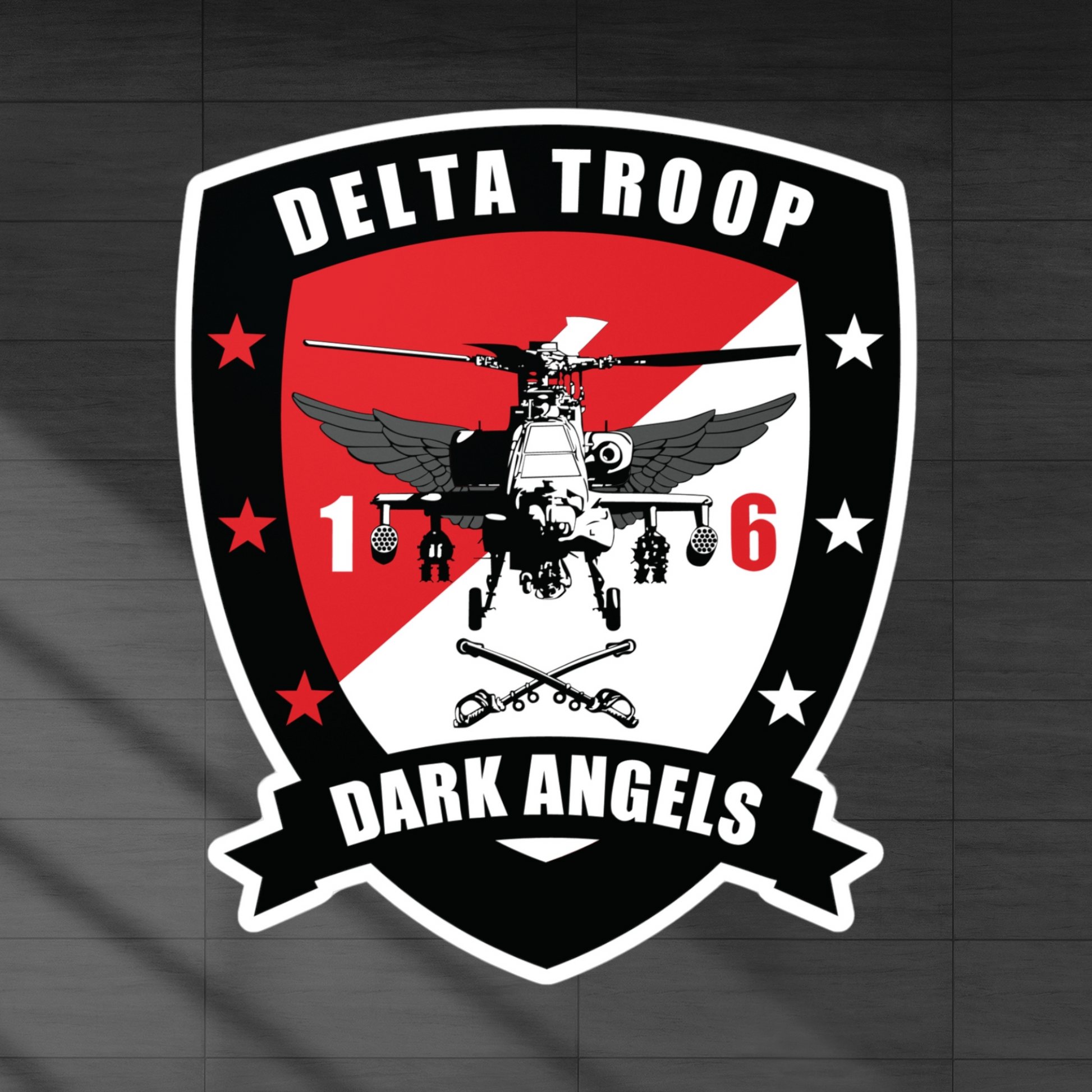 1st squadron 6th cavalry delta troop dark angels decal sticker.