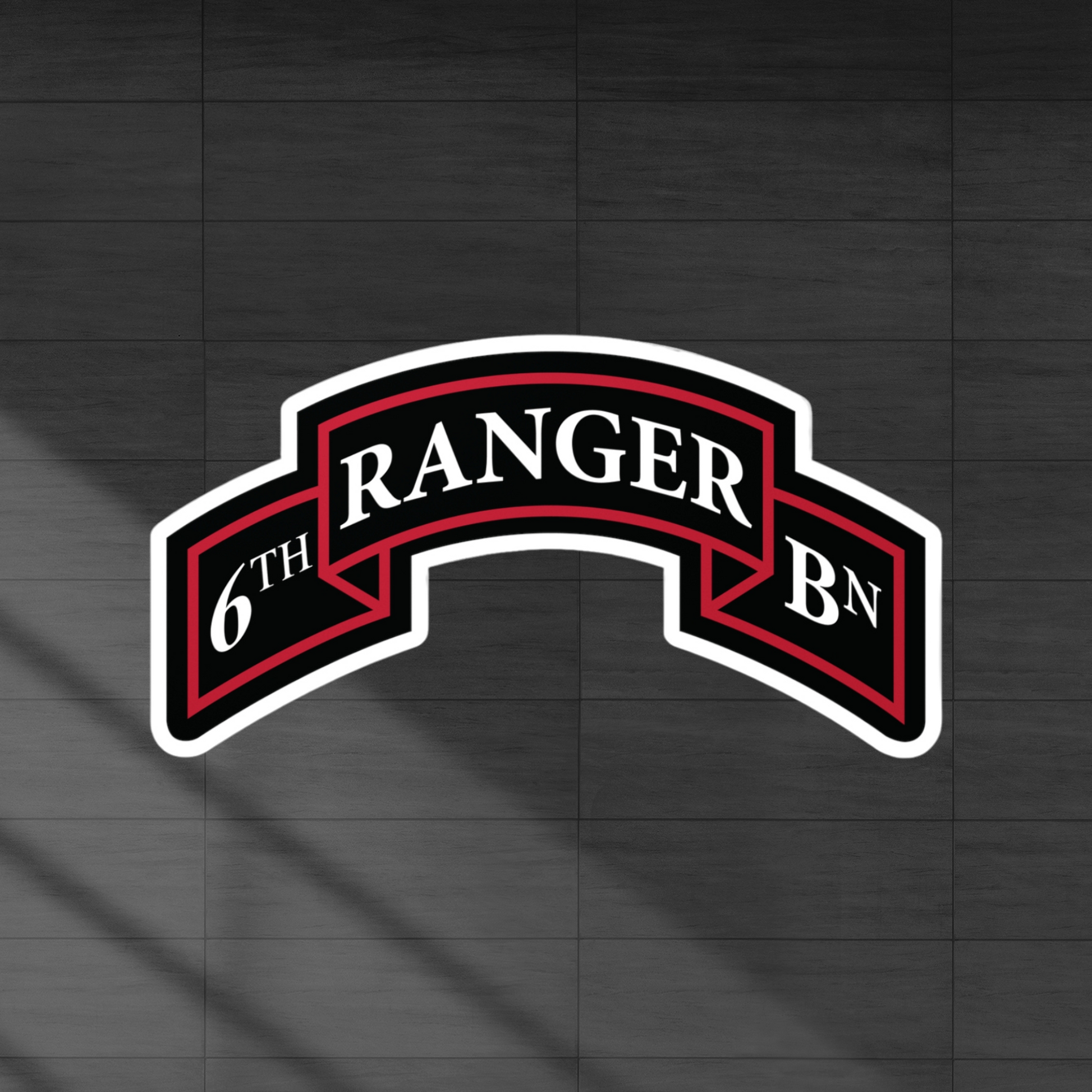 6th ranger battalion scroll decal sticker.