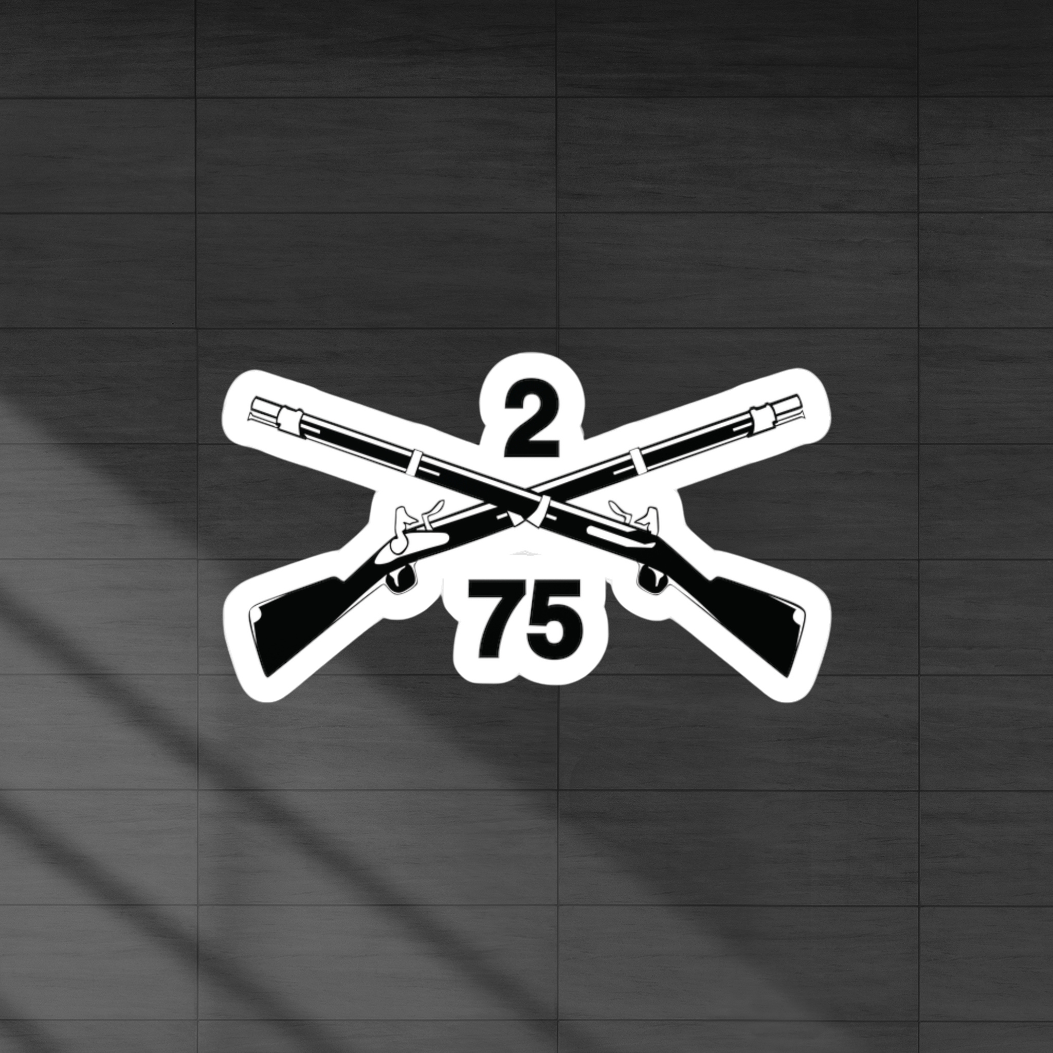 2nd Ranger Battalion Crossed Rifles Vinyl Decal Sticker