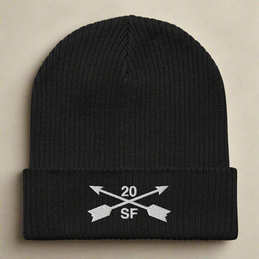 20th special forces group ribbed beanie with embroidered design