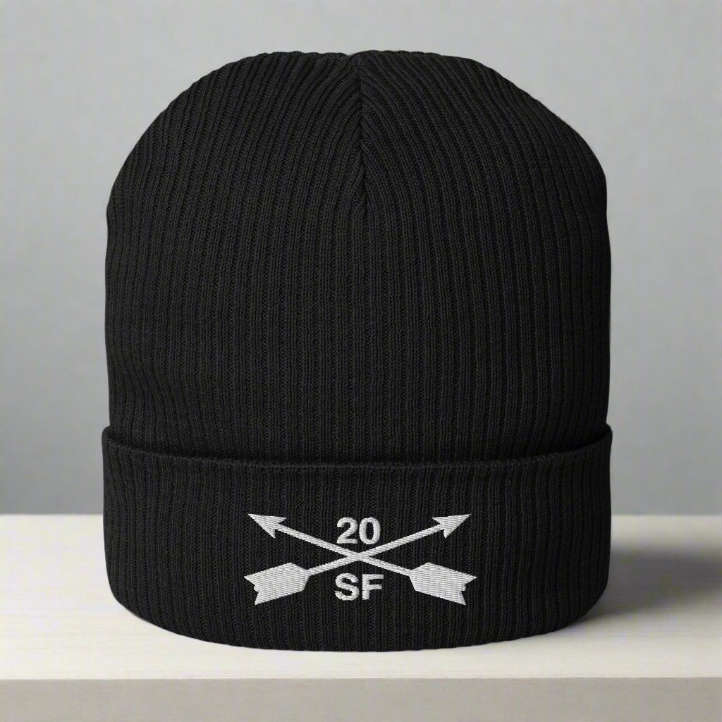 20th special forces group ribbed beanie with embroidered design