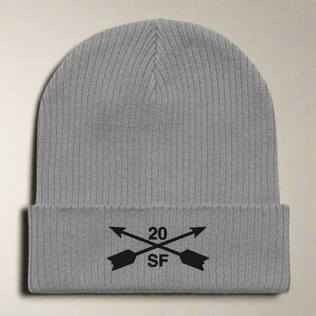 20th special forces group ribbed beanie with embroidered design