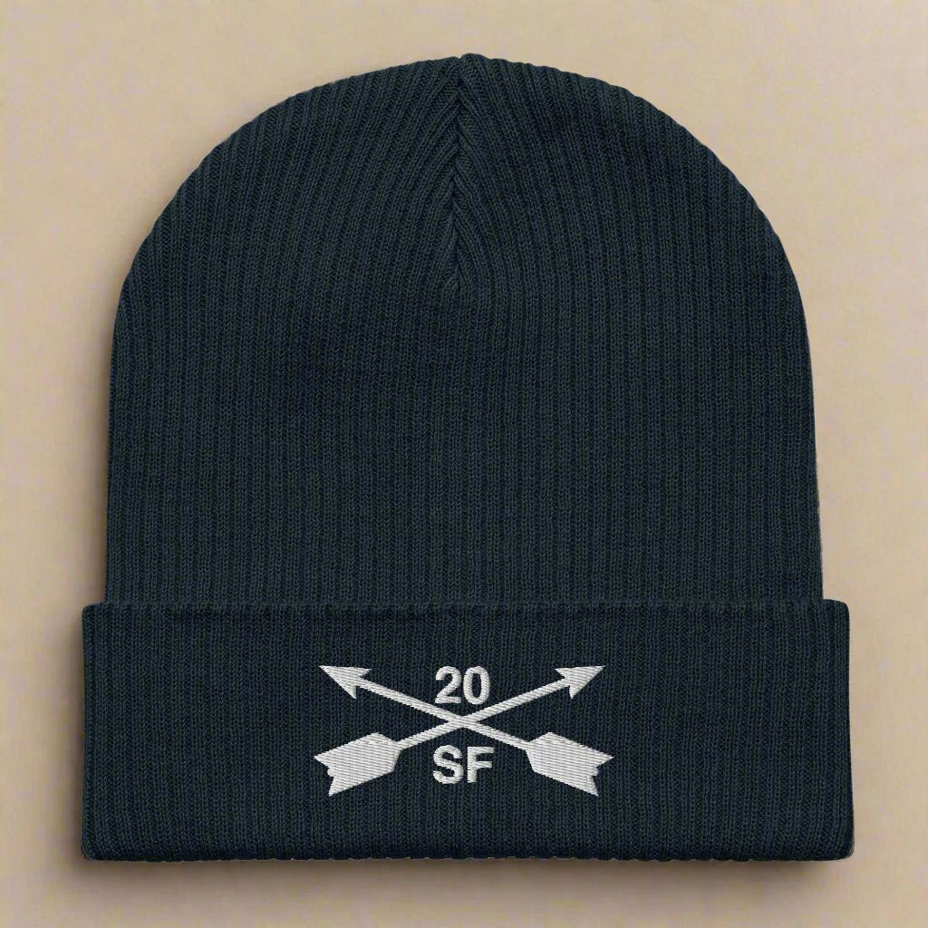 20th special forces group ribbed beanie with embroidered design