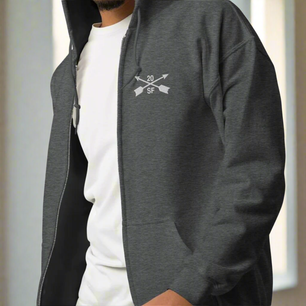 20th Special Forces Group Embroidered Full Zip Hoodie