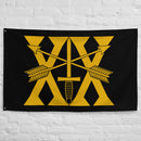 black flag with 20th special forces insignia and roman numeral design