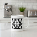 white coffee mug with 20th special forces group roman numeral design