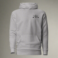 Pullover hoodie with 2nd ranger battalion crossed rifles design on the left chest