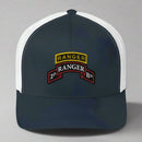 2nd ranger battalion scroll and ranger tab snapback trucker hat