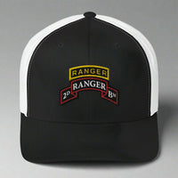2nd ranger battalion scroll and ranger tab snapback trucker hat